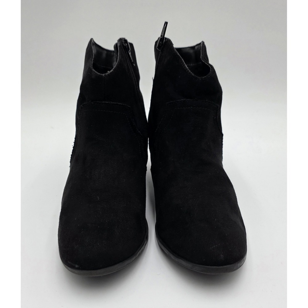 Faded Glory Women's Black Faux Suede Ankle Boots Block Heel Side Zip Size 7 - Picture 12 of 12